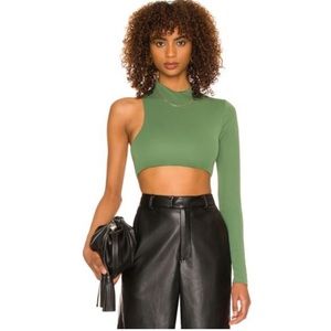 Camila Coelho | NEW Blake Asymmetrical Crop Top in Basil Green Size L